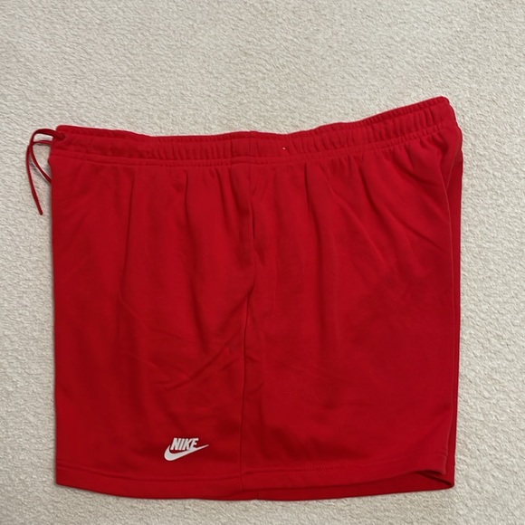 Nike Women's Sportswear Plus Size Club Fleece French Terry Shorts - Red NWOT - Picture 2 of 11
